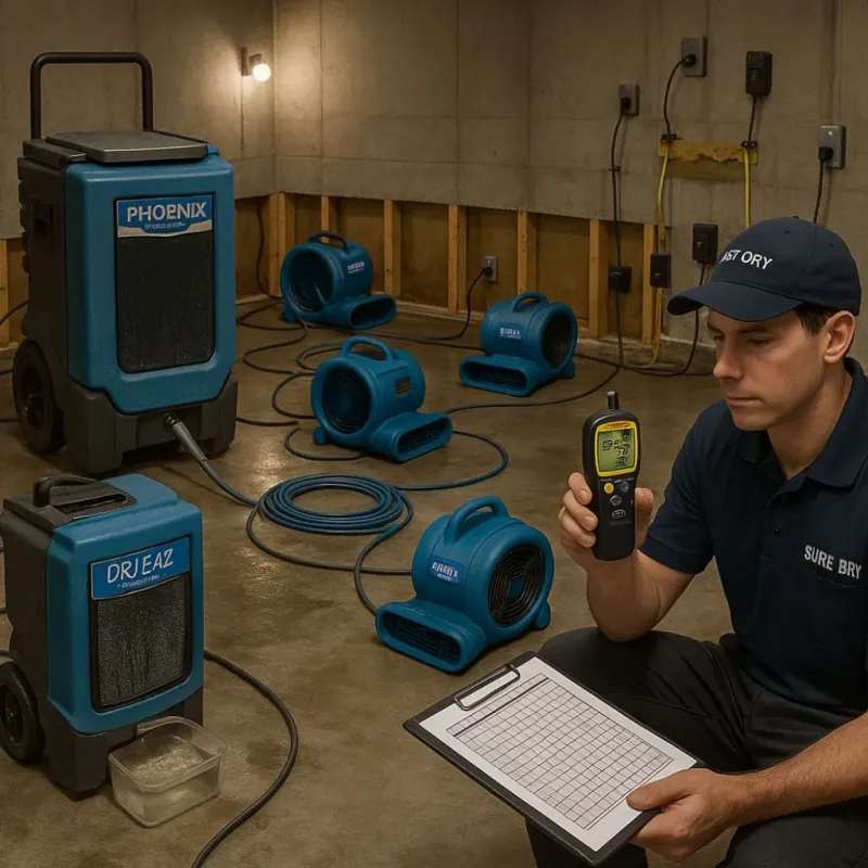 Structural Drying and Dehumidification process in Lynwood, IL